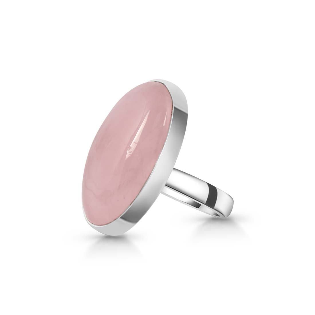 Rose Quartz Adjustable Ring-(RSQ-R-31.)