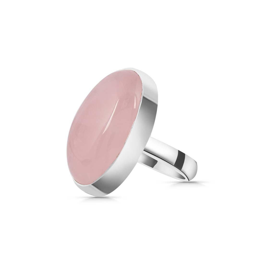 Rose Quartz Adjustable Ring-(RSQ-R-35.)