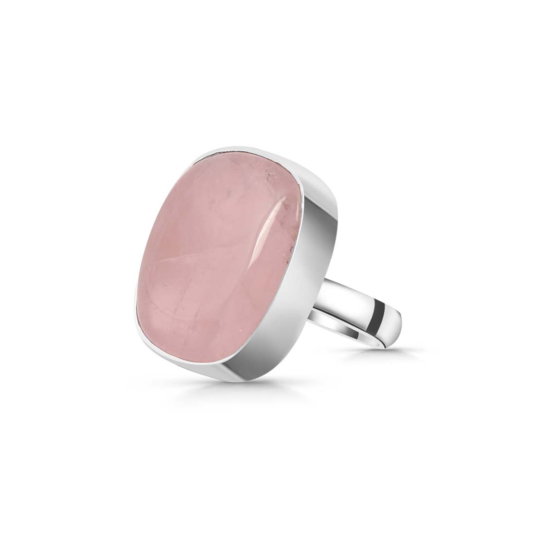 Rose Quartz Adjustable Ring-(RSQ-R-36.)