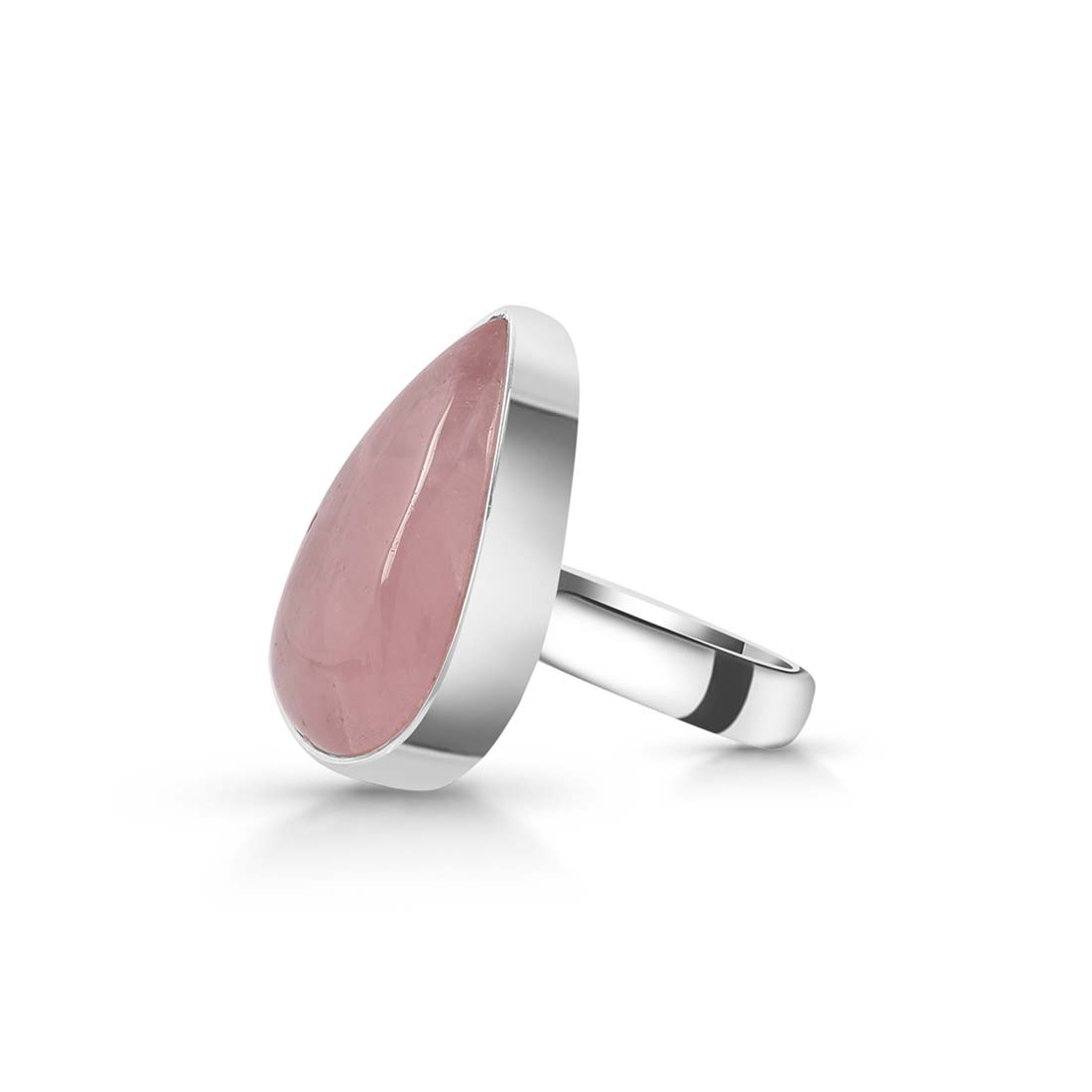 Rose Quartz Adjustable Ring-(RSQ-R-7.)