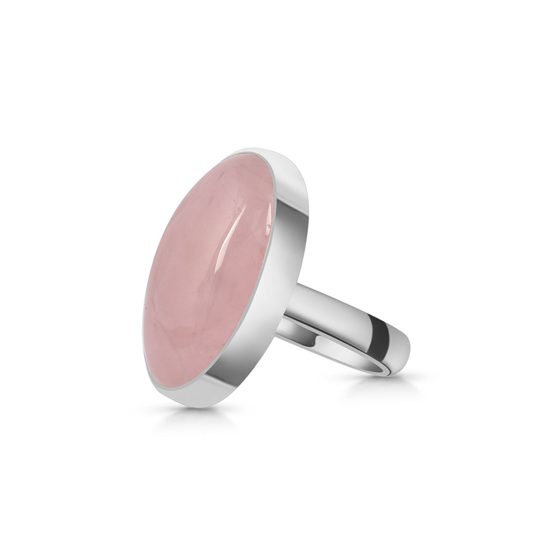 Rose Quartz Adjustable Ring-(RSQ-R-9.)