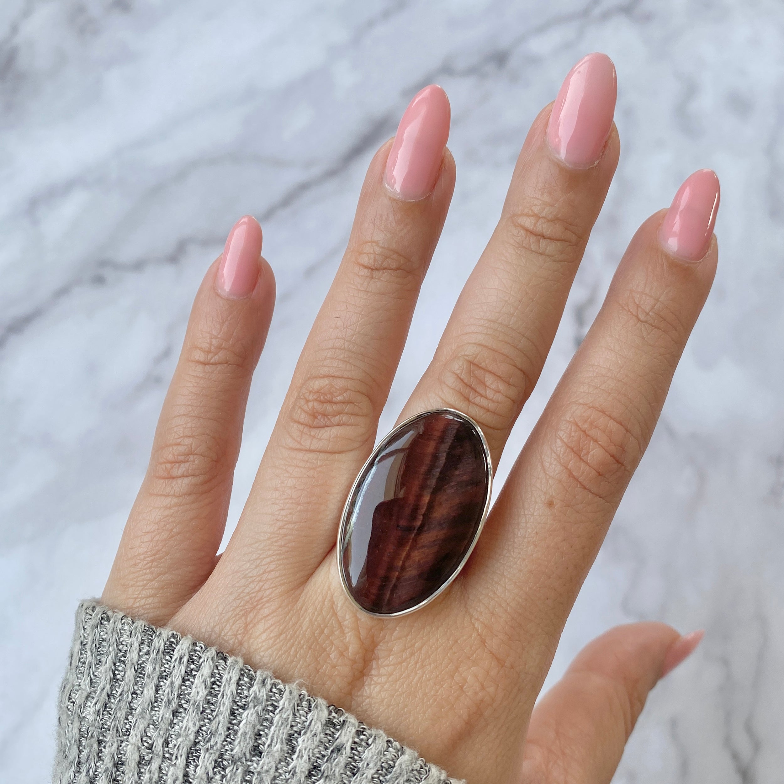 Red Tiger Eye Adjustable Ring-(RTE-R-11.)