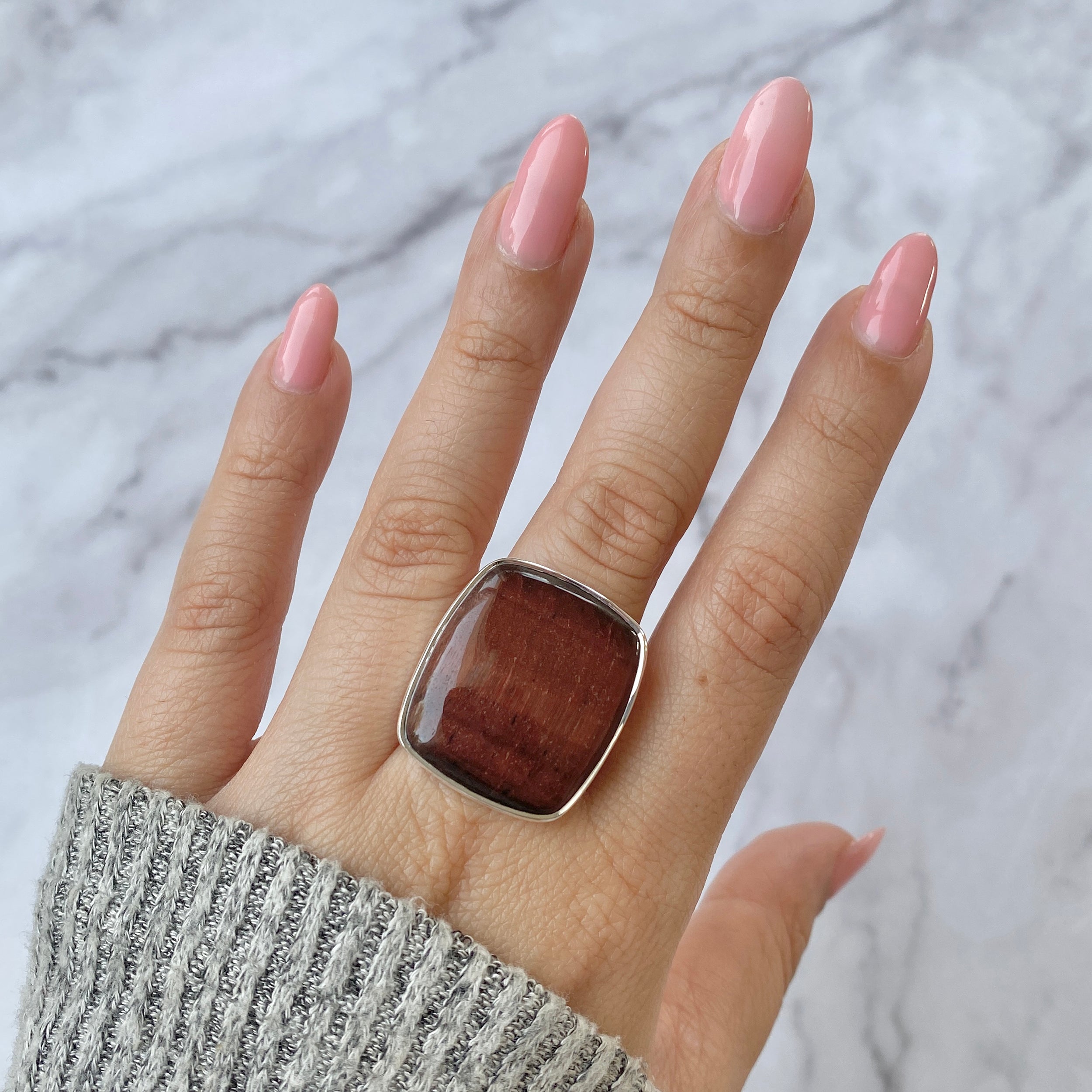 Red Tiger Eye Adjustable Ring-(RTE-R-15.)