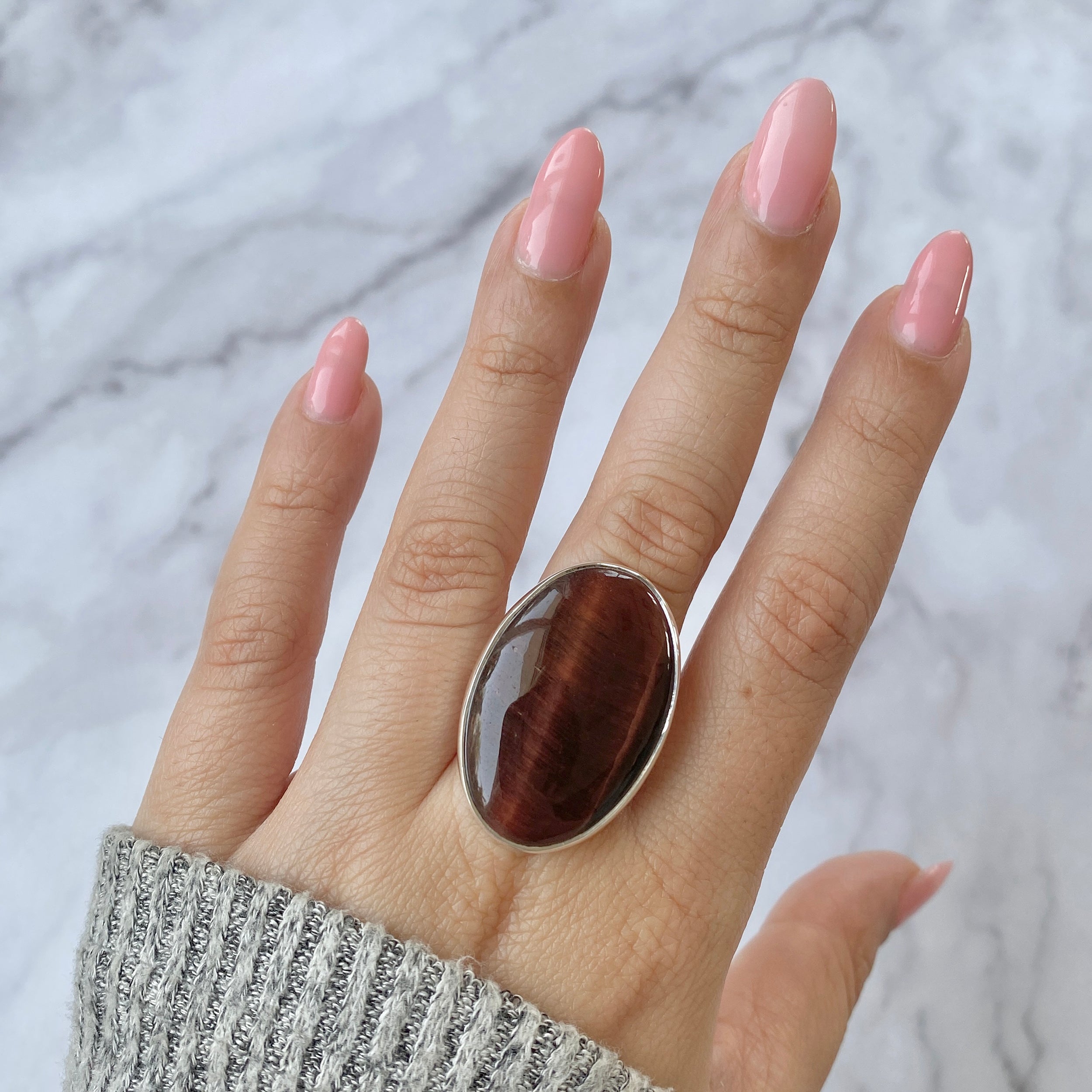 Red Tiger Eye Adjustable Ring-(RTE-R-21.)