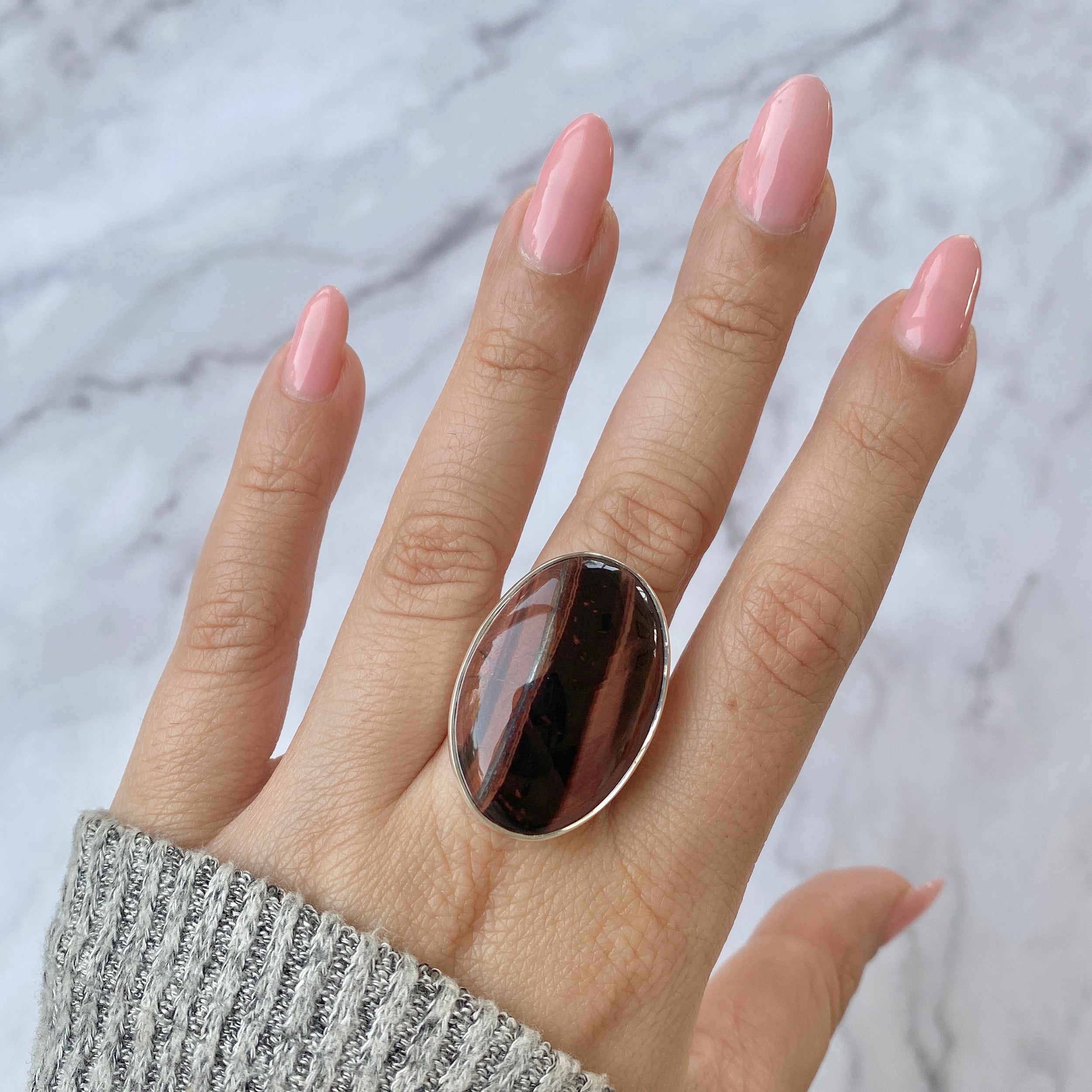 Red Tiger Eye Adjustable Ring-(RTE-R-6.)