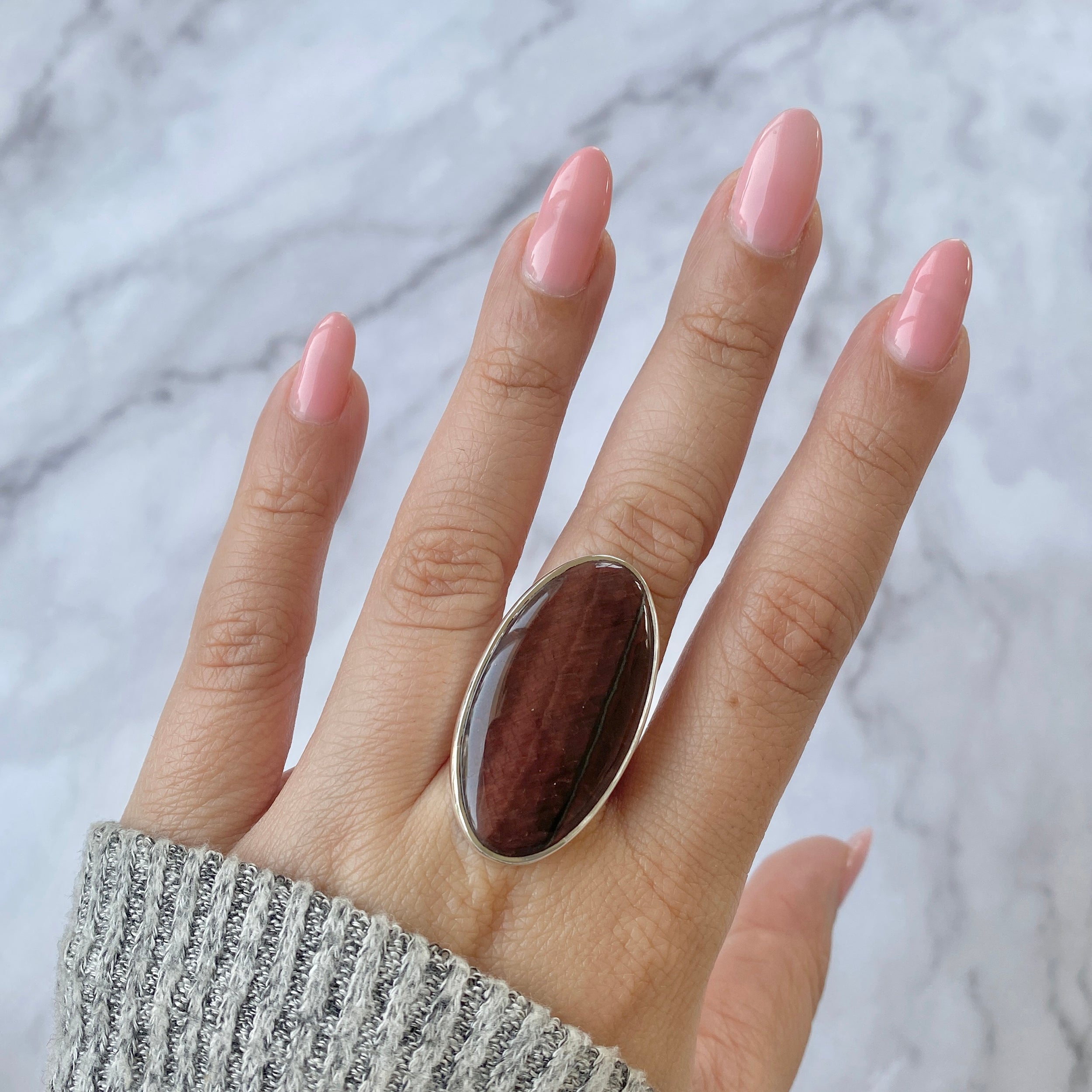 Red Tiger Eye Adjustable Ring-(RTE-R-9.)