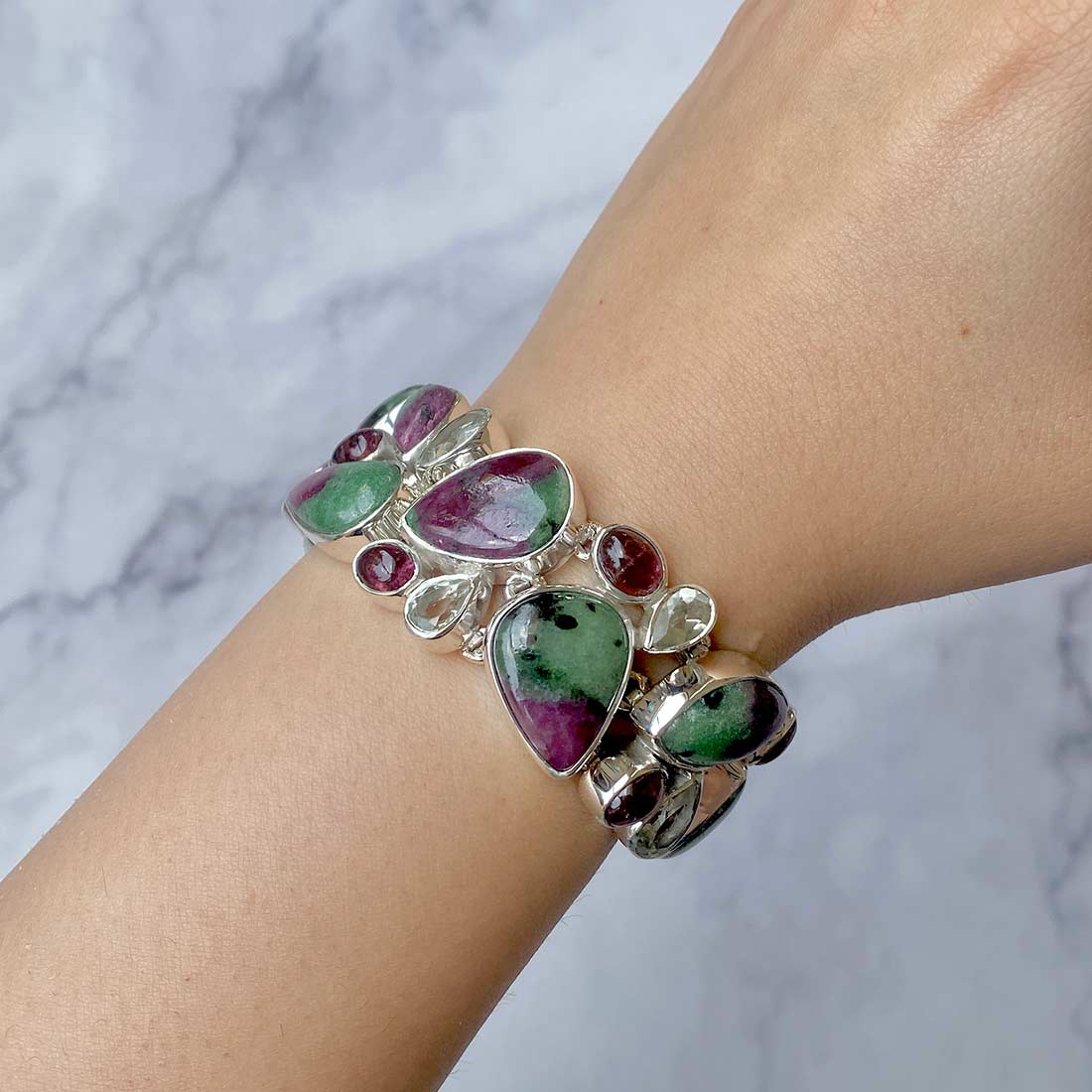 Ruby Zoisite Bracelet-(RZS-B-1)