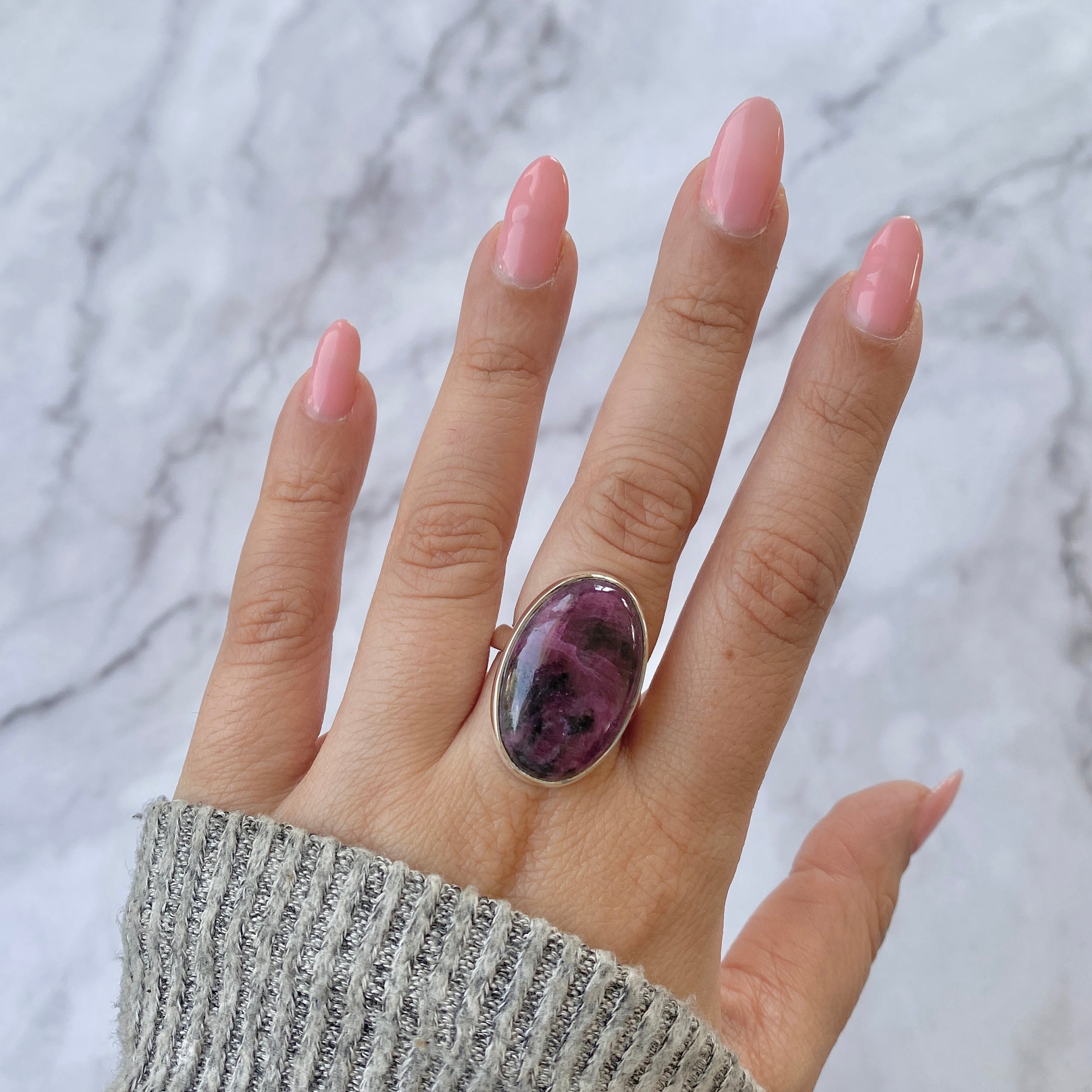 Pink Ruby Zoisite Adjustable Ring-(RZS-R-1.)