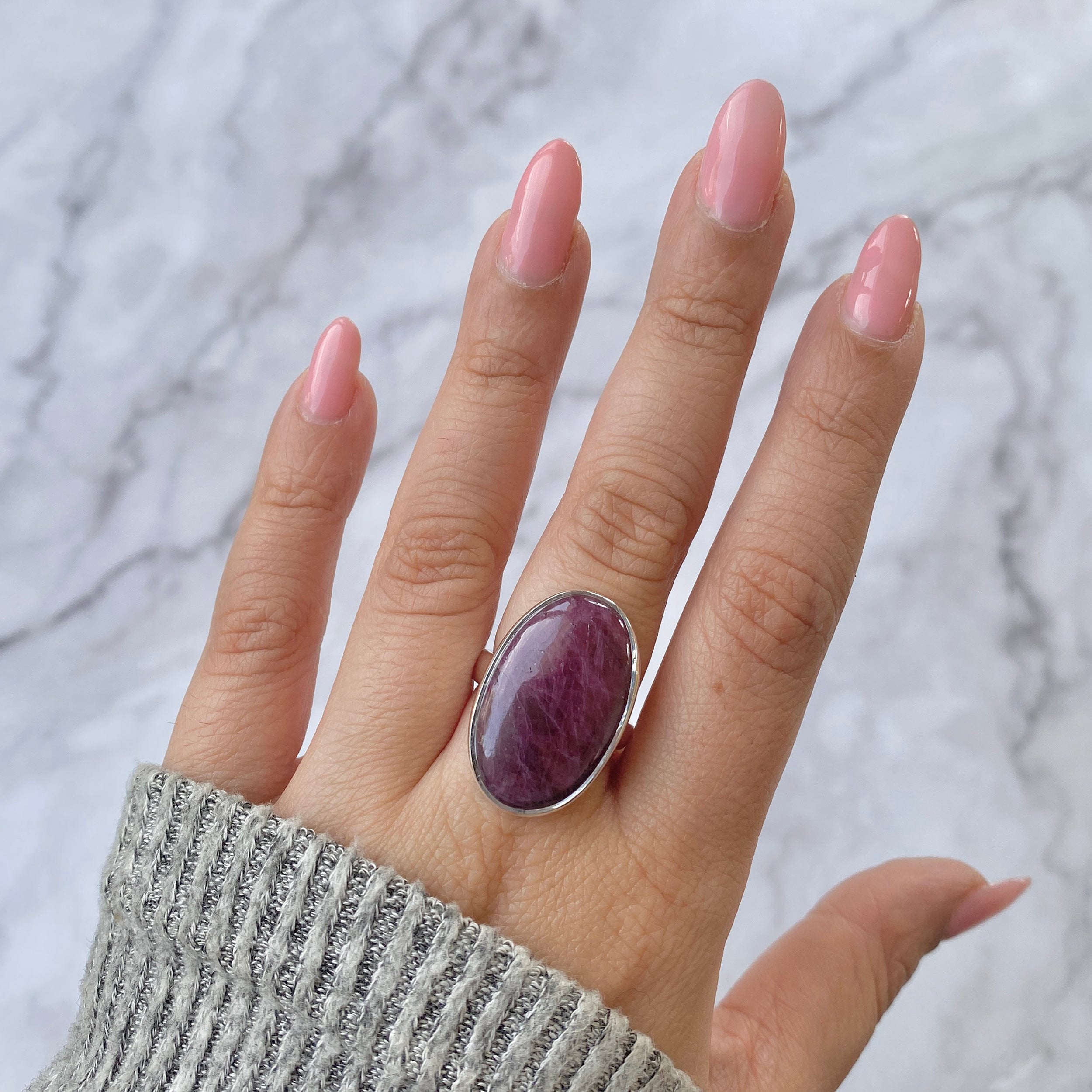 Pink Ruby Zoisite Adjustable Ring-(RZS-R-28.)