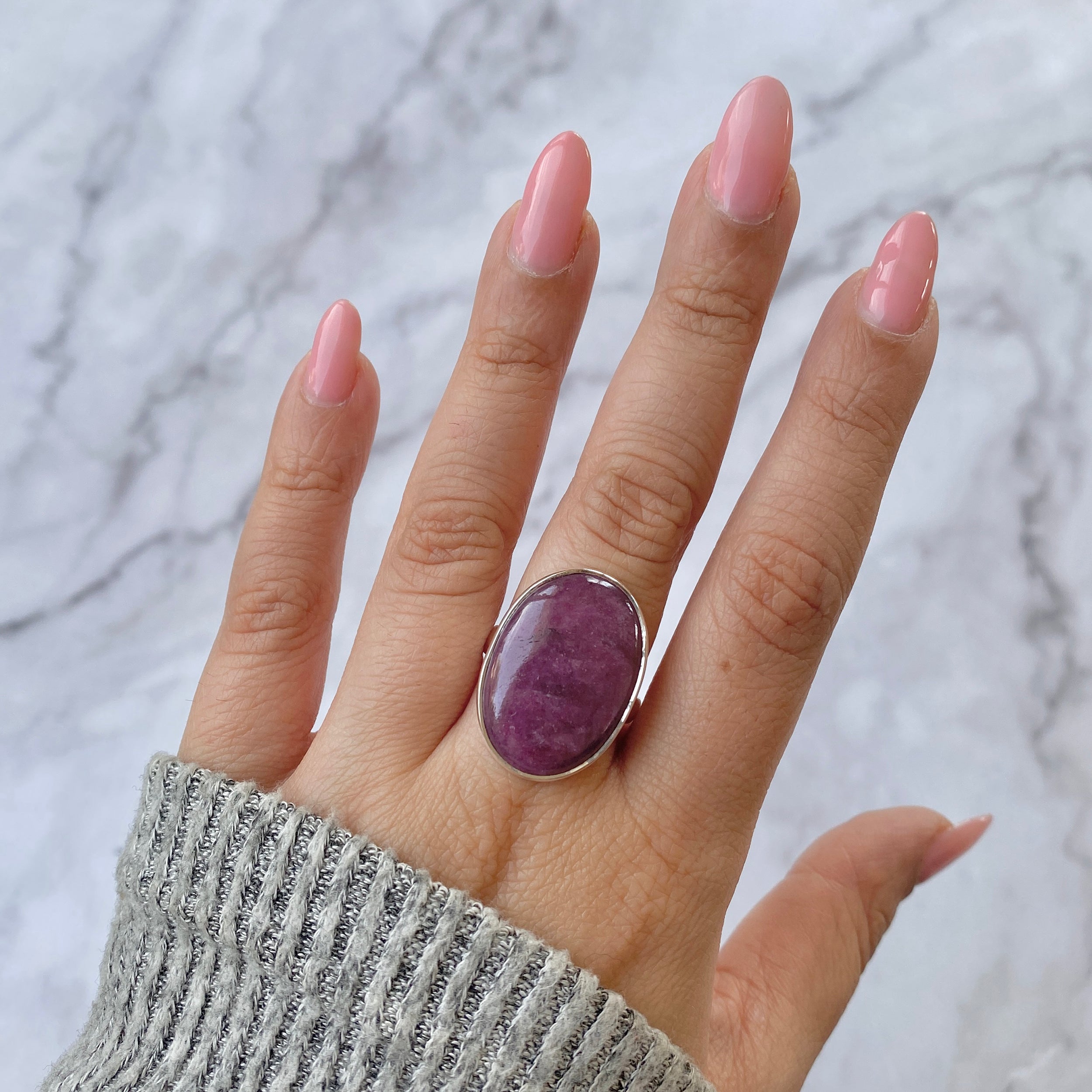 Pink Ruby Zoisite Adjustable Ring-(RZS-R-32.)