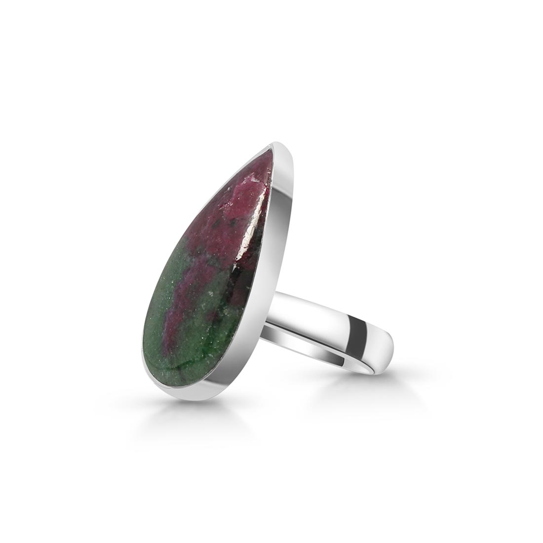 Ruby Zoisite Adjustable Ring-(RZS-R-52)