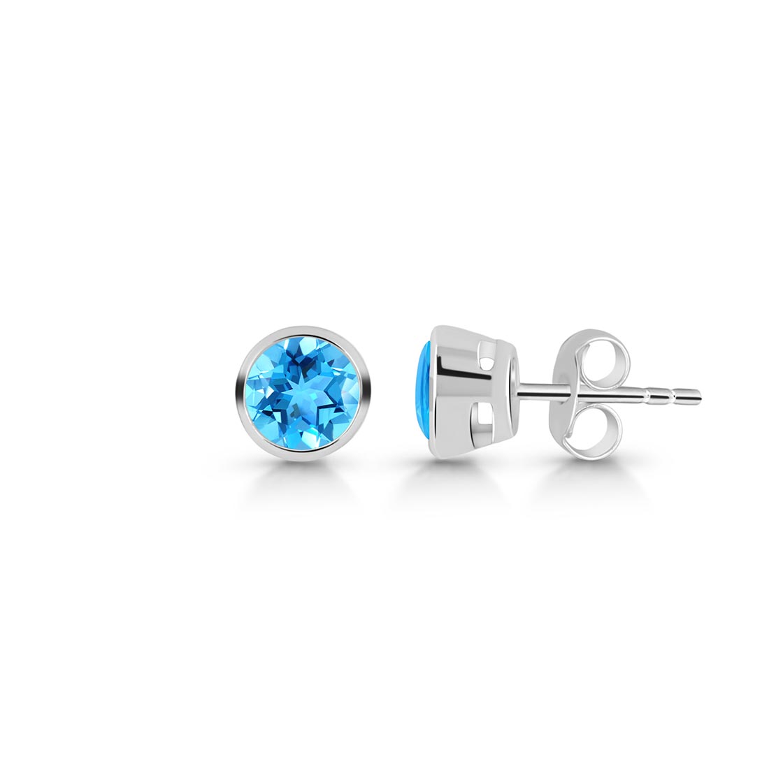 Swiss Blue Topaz Stud Earring-(SBTZ-SE-1425.)