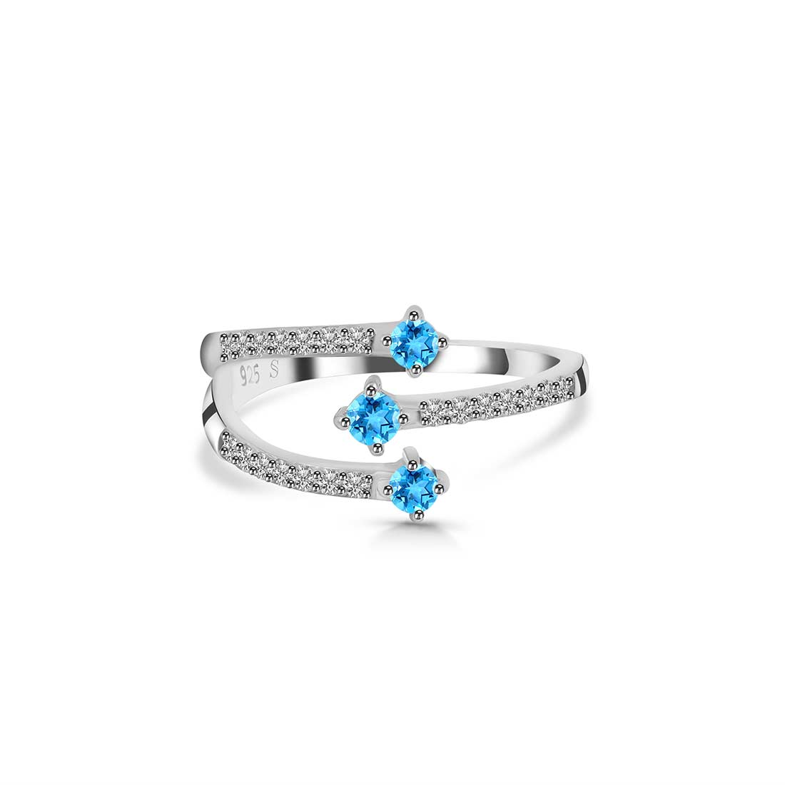 Swiss Blue Topaz Ring-(SBTZ-SR-2520.)