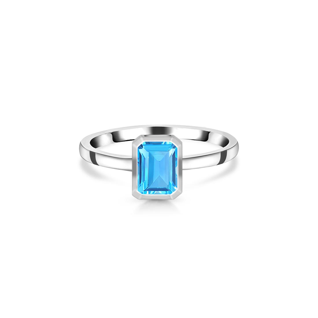 Swiss Blue Topaz Ring-(SBTZ-SR-2765.)