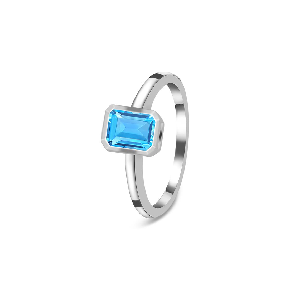 Swiss Blue Topaz Ring-(SBTZ-SR-2765.)