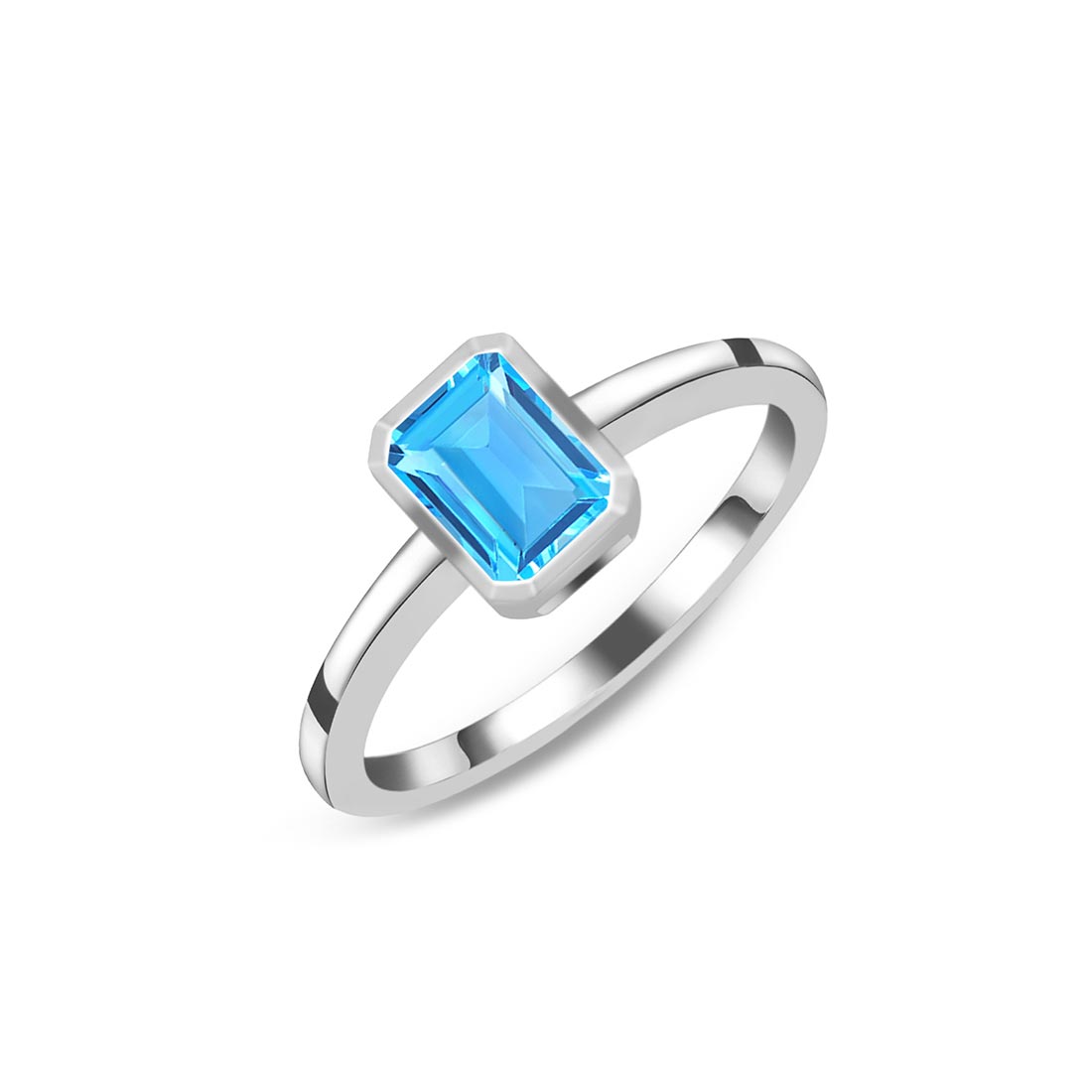 Swiss Blue Topaz Ring-(SBTZ-SR-2765.)