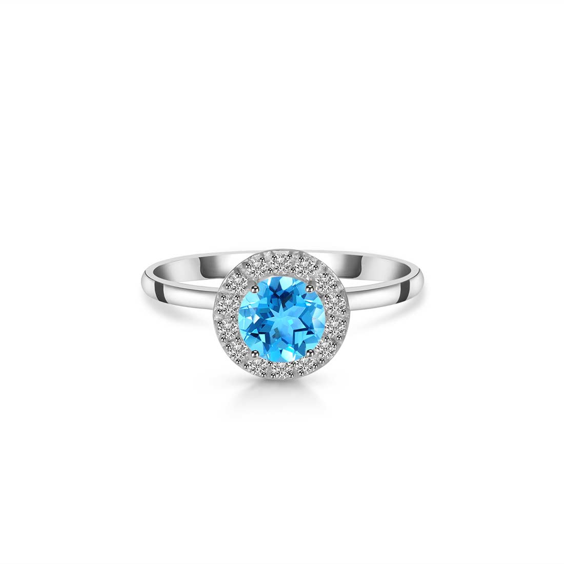 Swiss Blue Topaz Ring-(SBTZ-SR-1768.)