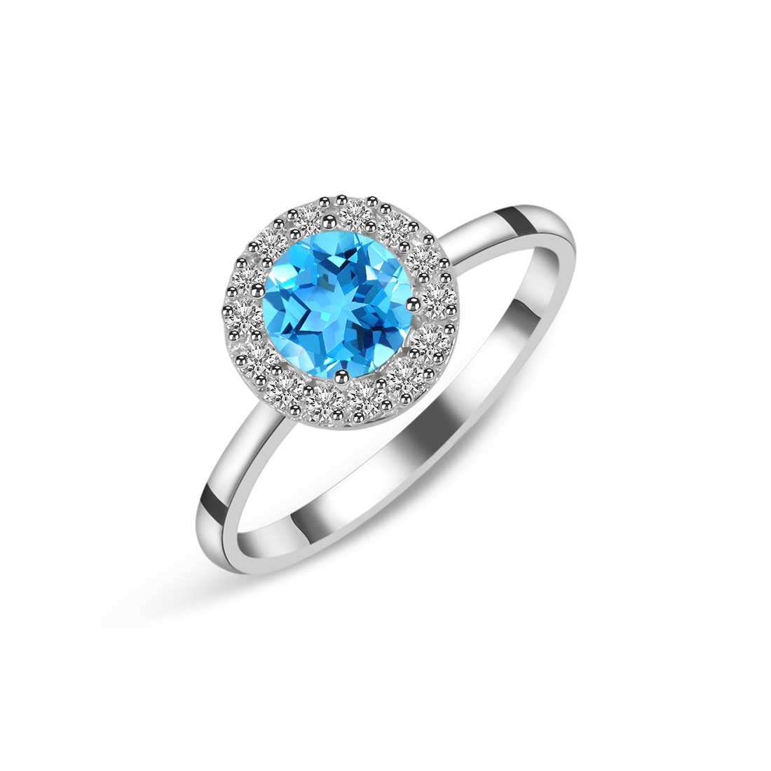 Swiss Blue Topaz Ring-(SBTZ-SR-1768.)