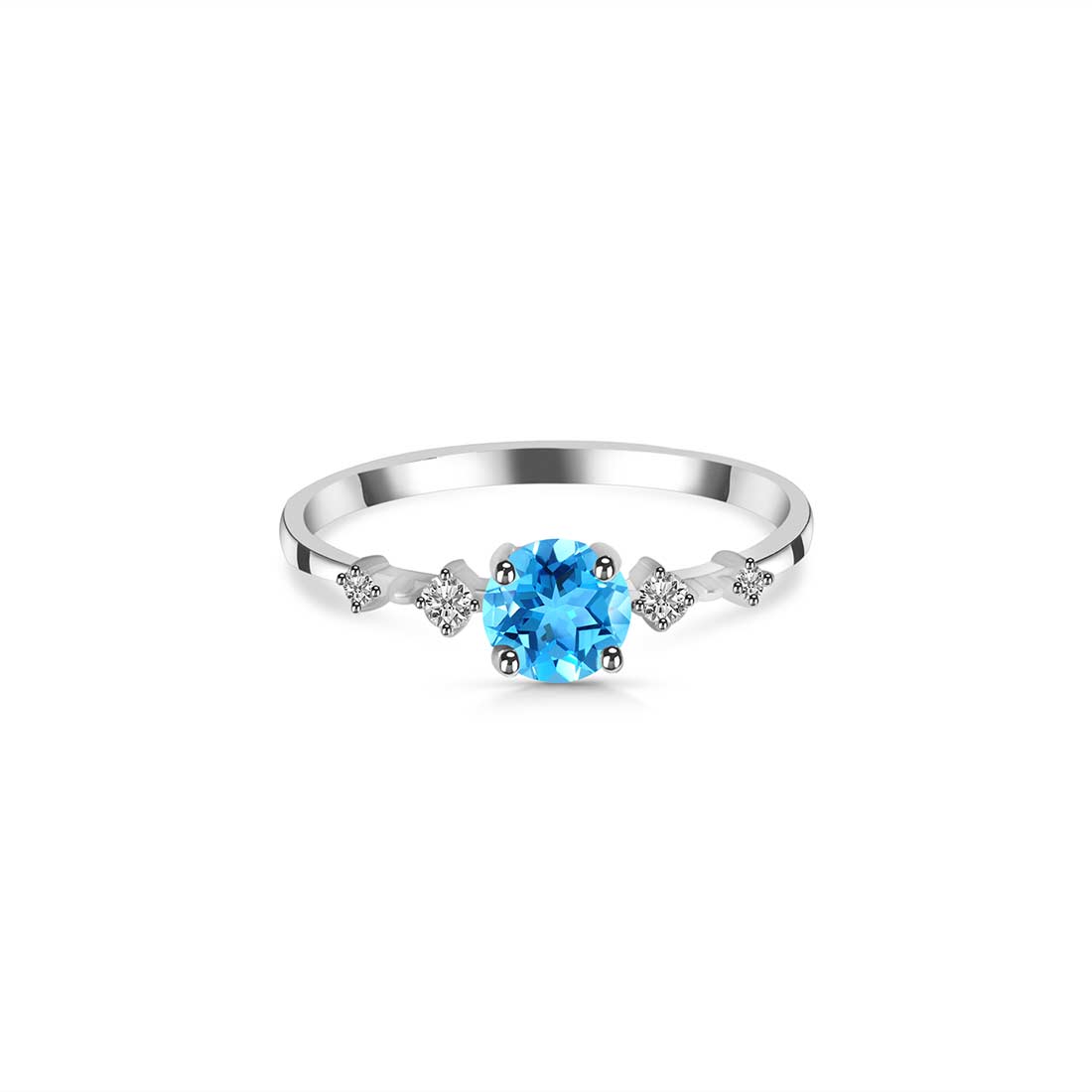 Swiss Blue Topaz Ring-(SBTZ-SR-1939.)