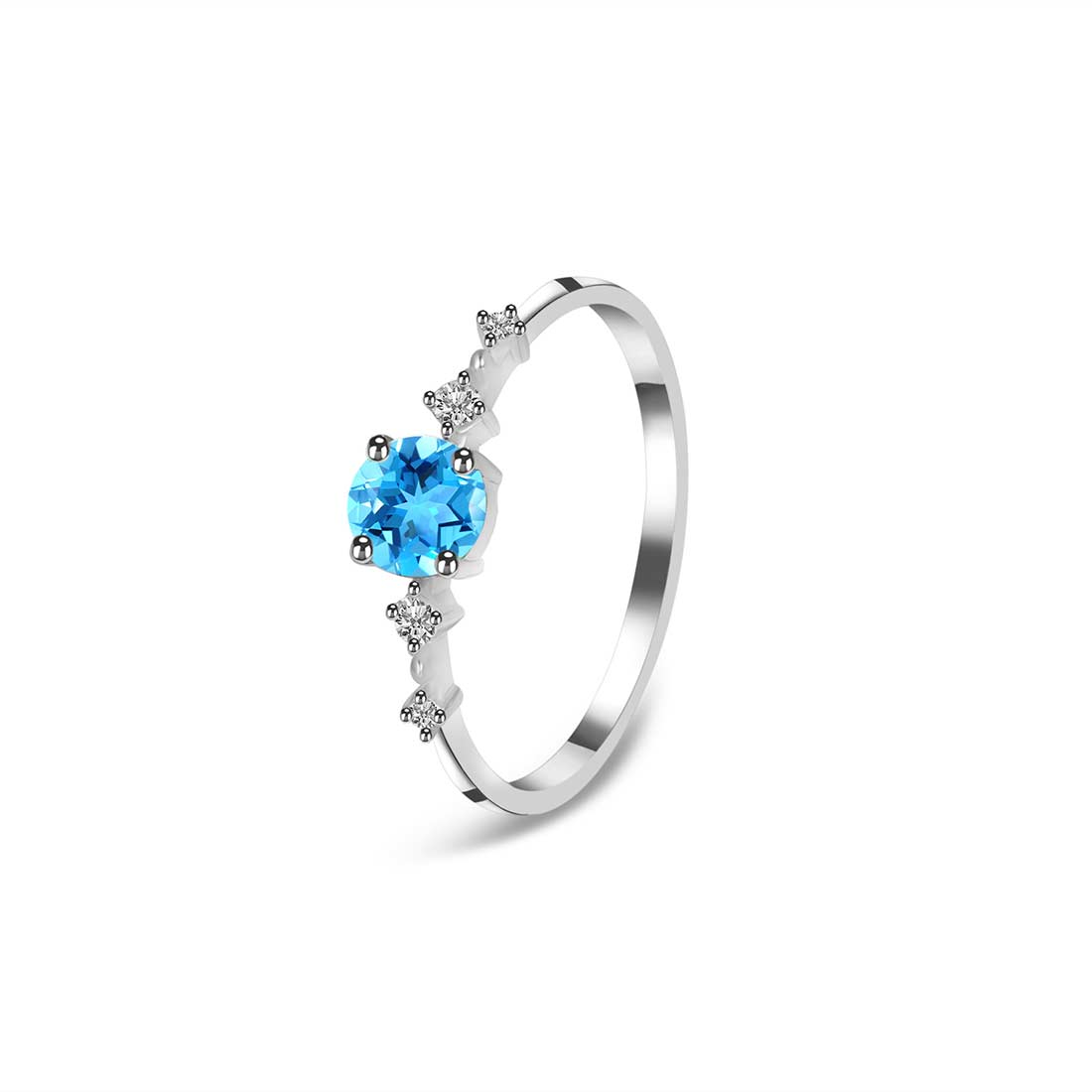 Swiss Blue Topaz Ring-(SBTZ-SR-1939.)