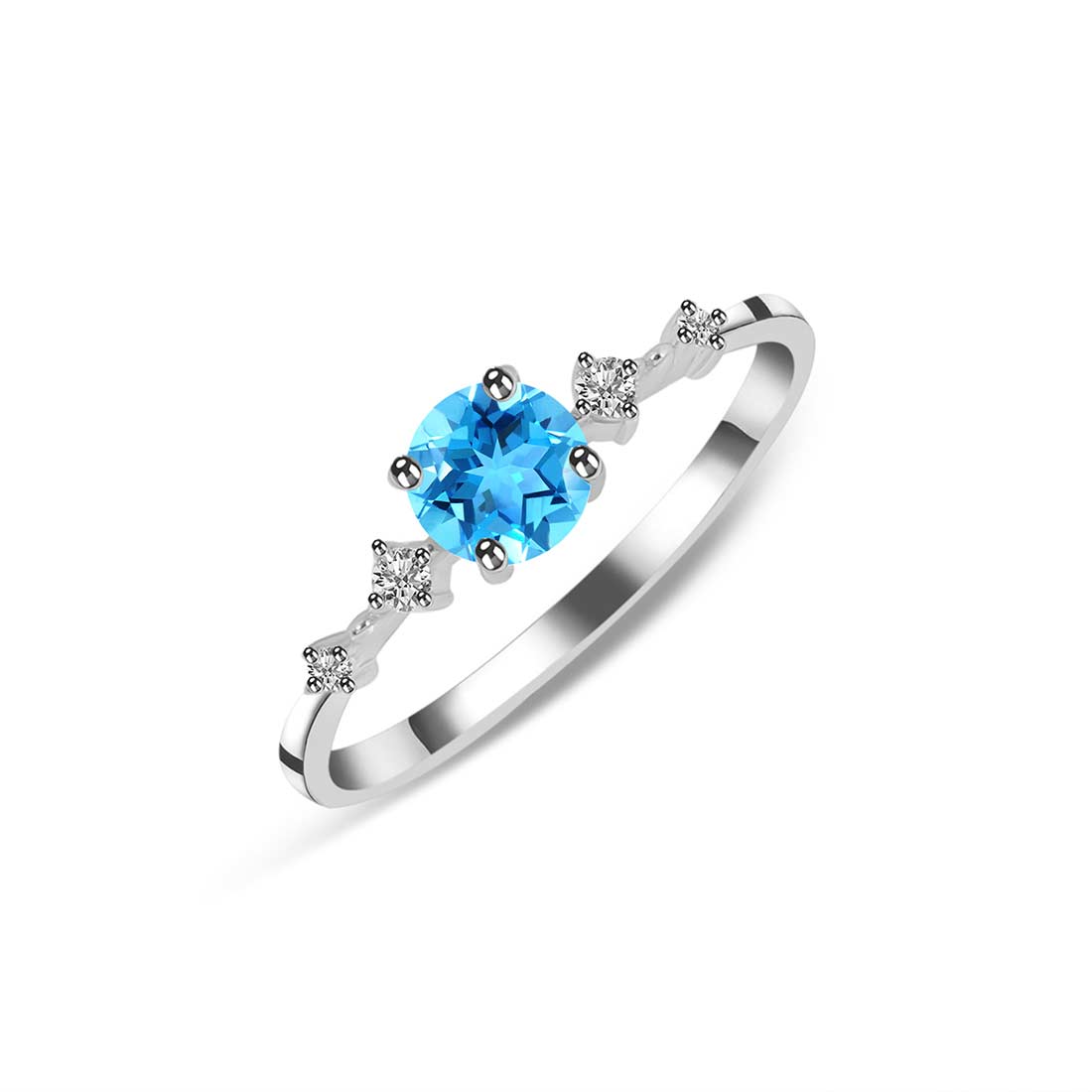 Swiss Blue Topaz Ring-(SBTZ-SR-1939.)