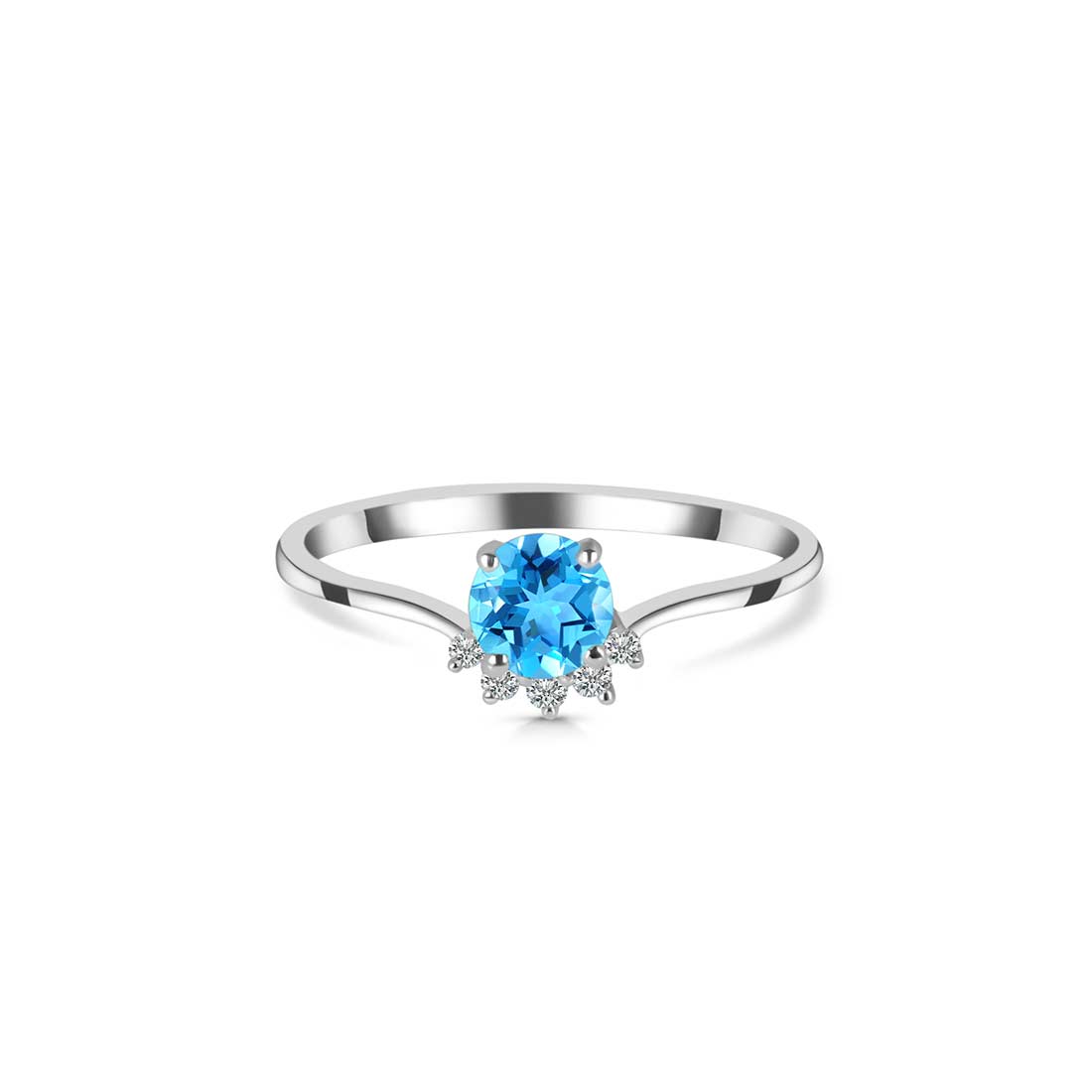 Swiss Blue Topaz Ring-(SBTZ-SR-1942.)