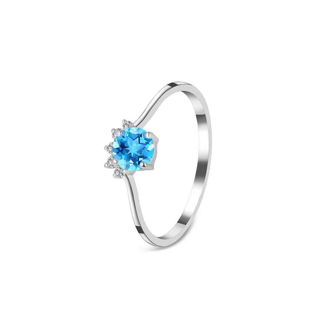 Swiss Blue Topaz Ring-(SBTZ-SR-1942.)