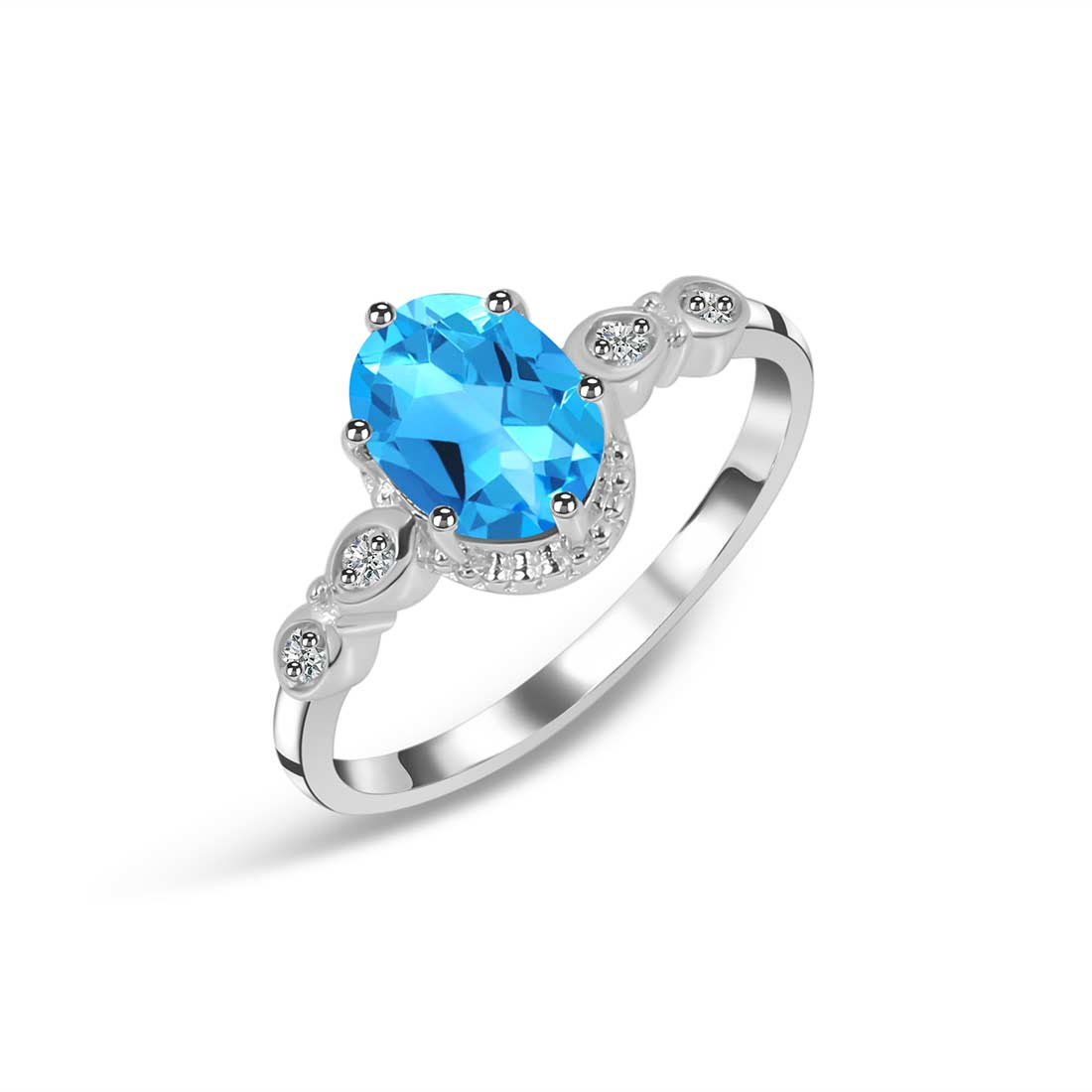 Swiss Blue Topaz Ring-(SBTZ-SR-2182.)