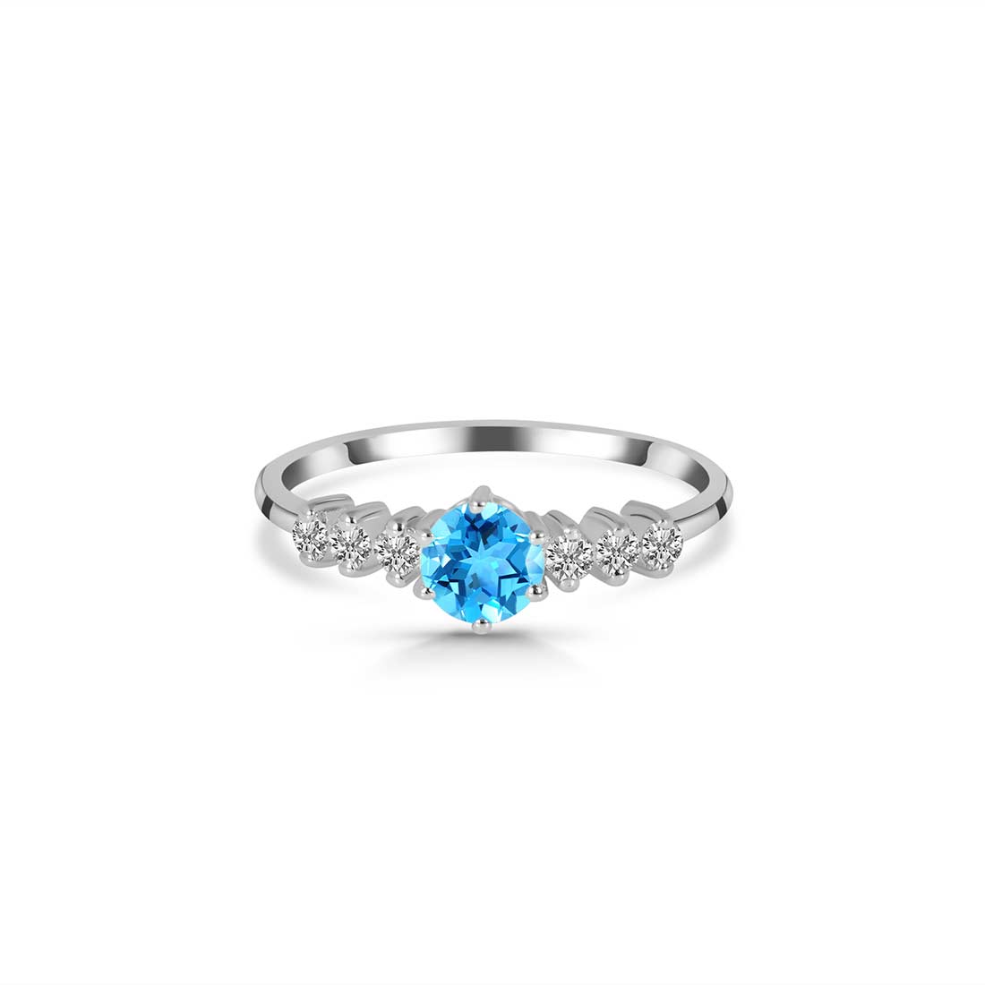 Swiss Blue Topaz Ring-(SBTZ-SR-2259.)