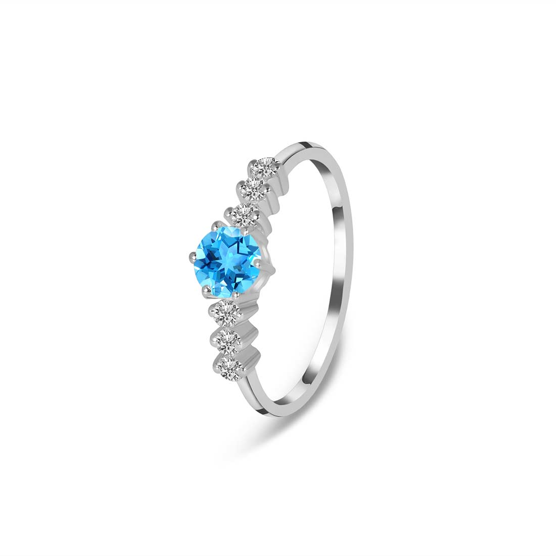 Swiss Blue Topaz Ring-(SBTZ-SR-2259.)