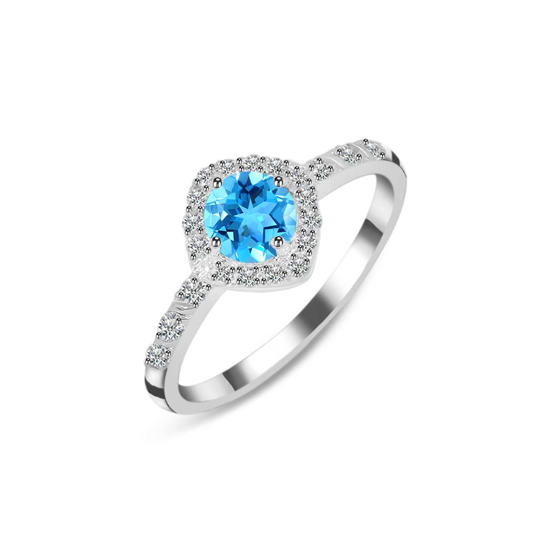 Swiss Blue Topaz Ring-(SBTZ-SR-2260.)