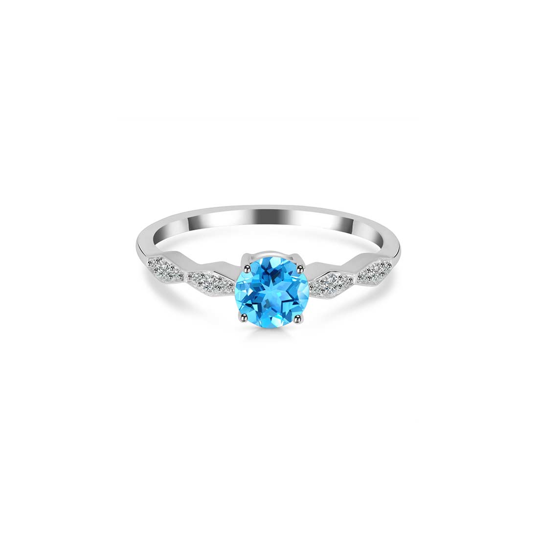 Swiss Blue Topaz Ring-(SBTZ-SR-2288.)