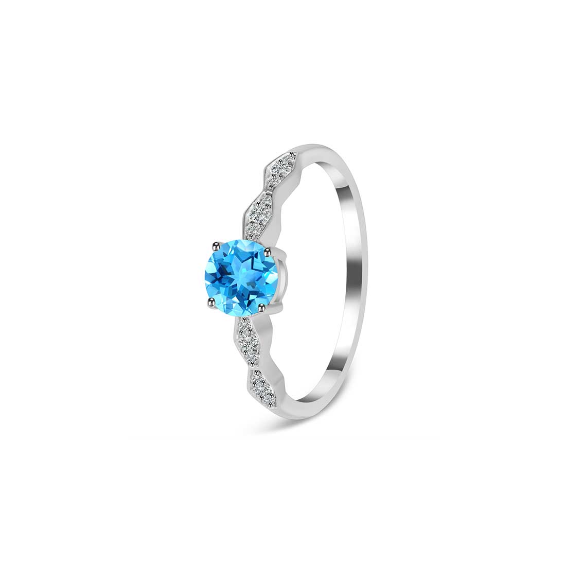 Swiss Blue Topaz Ring-(SBTZ-SR-2288.)