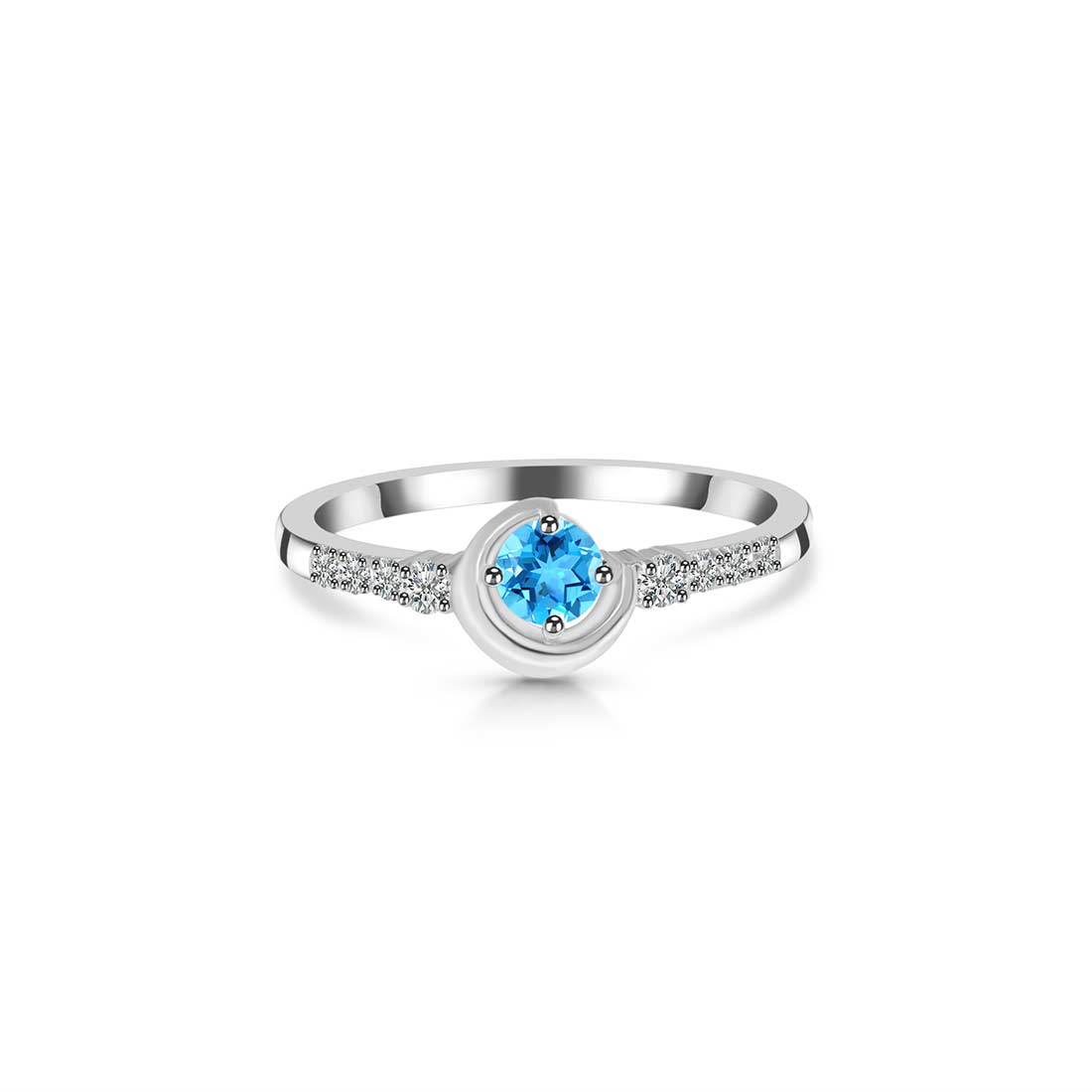 Swiss Blue Topaz Ring-(SBTZ-SR-2292.)