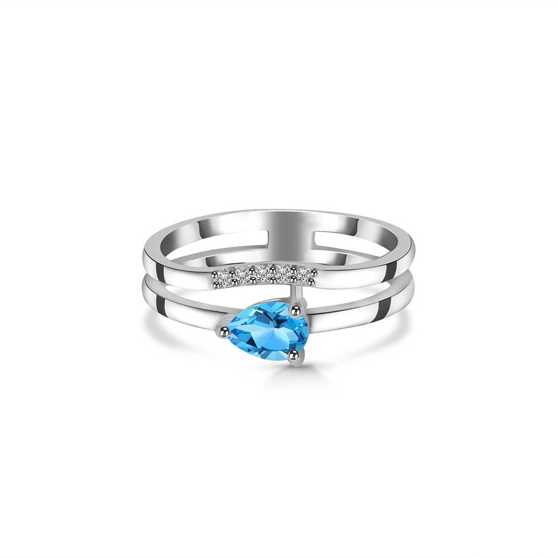 Swiss Blue Topaz Ring-(SBTZ-SR-2862.)