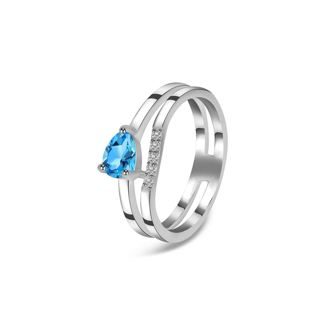 Swiss Blue Topaz Ring-(SBTZ-SR-2862.)