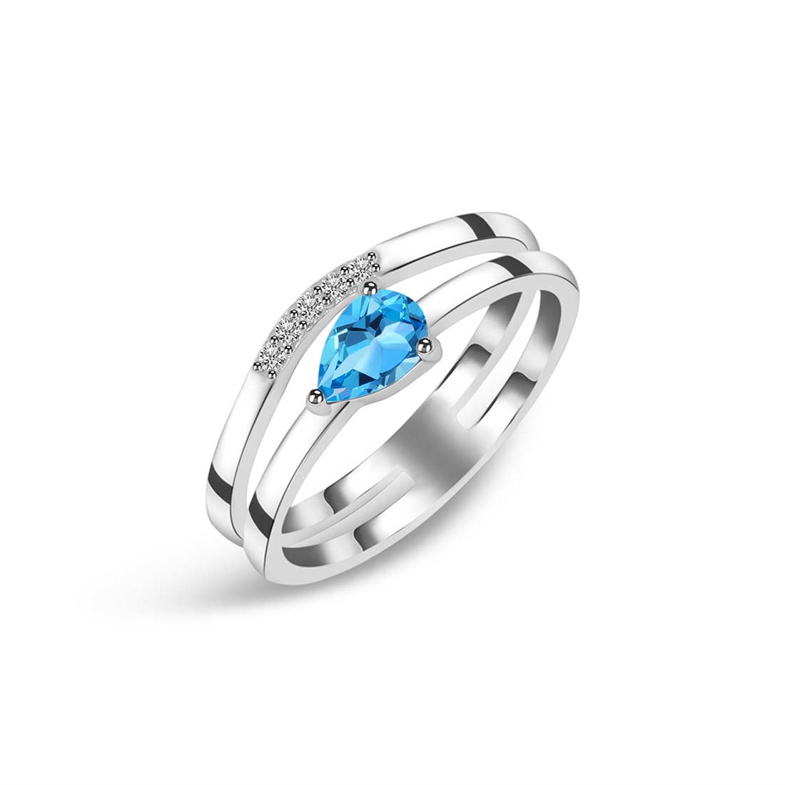 Swiss Blue Topaz Ring-(SBTZ-SR-2862.)