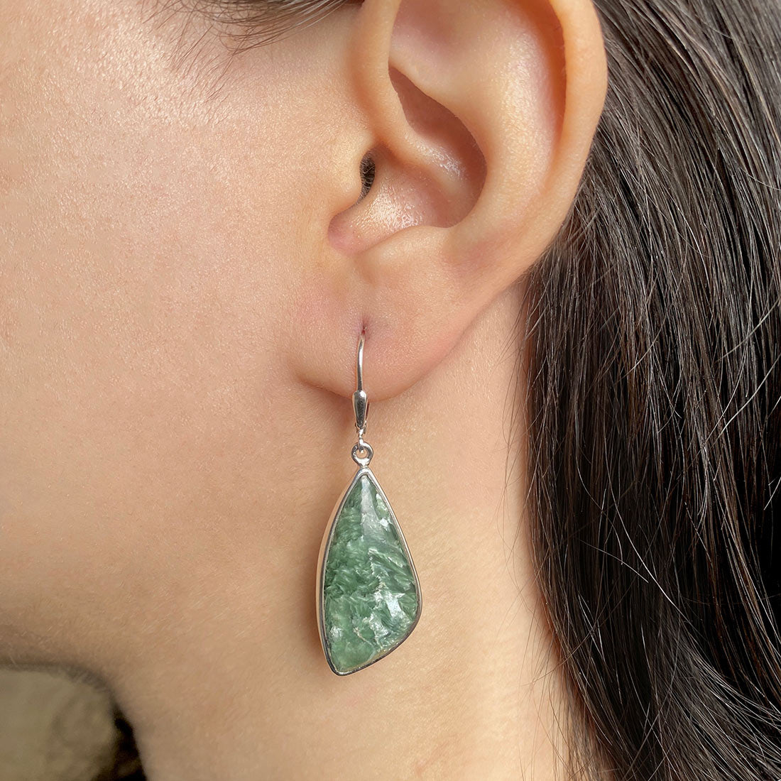 Seraphinite Earring-(SER-E-15.)