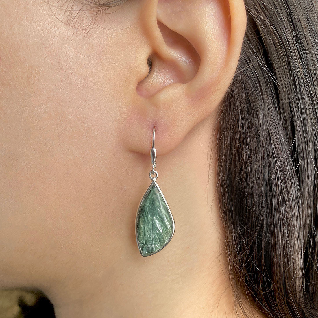 Seraphinite Earring-(SER-E-3.)