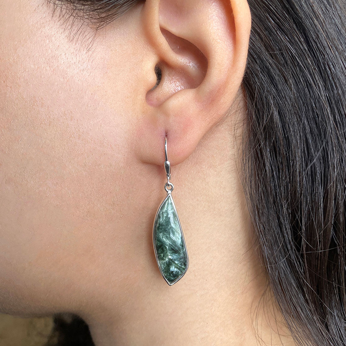 Seraphinite Earring-(SER-E-6.)