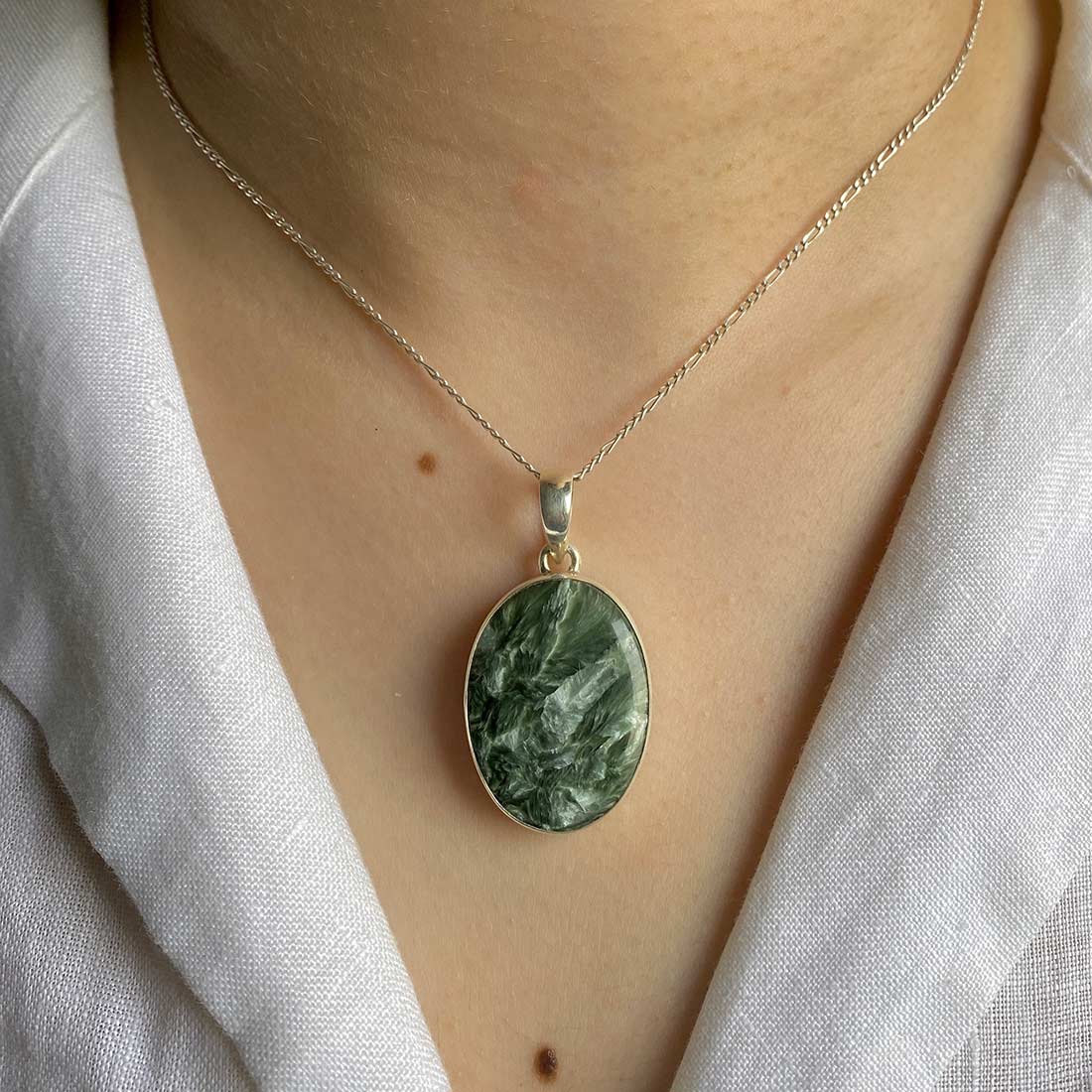 Seraphinite Pendant-(SER-P-25.)