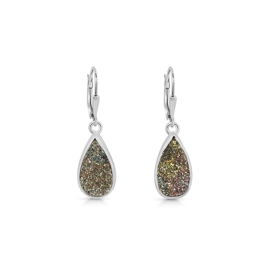 Spectropyrite Druzy Earring-(SPD-E-1.)