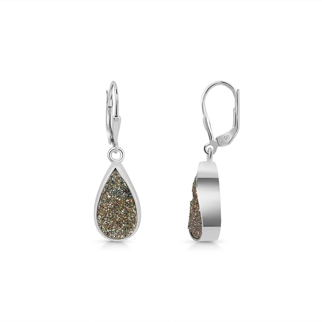 Spectropyrite Druzy Earring-(SPD-E-1.)