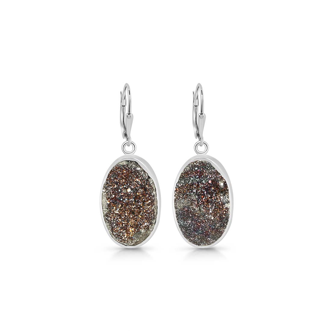 Spectropyrite Druzy Earring-(SPD-E-10.)