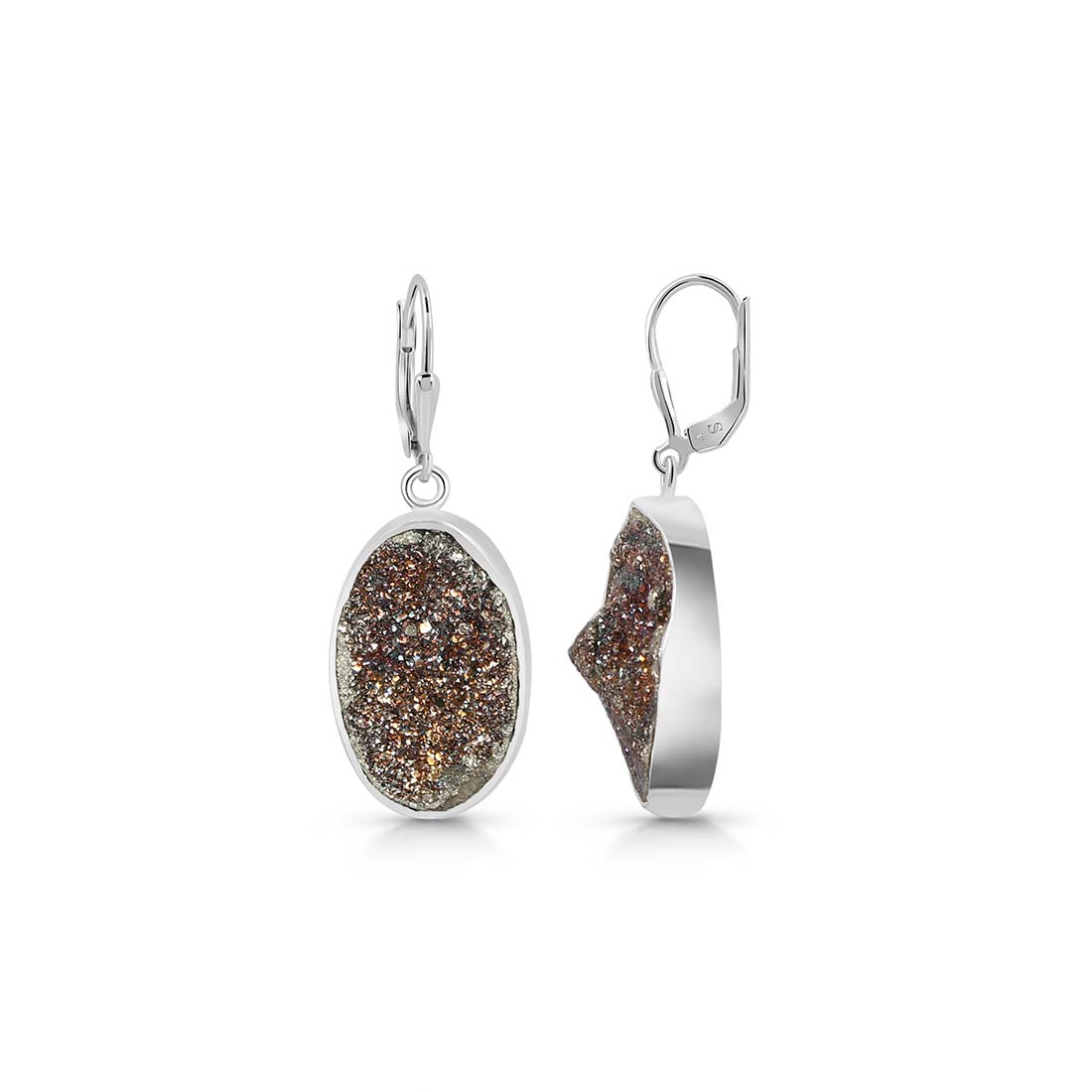 Spectropyrite Druzy Earring-(SPD-E-10.)