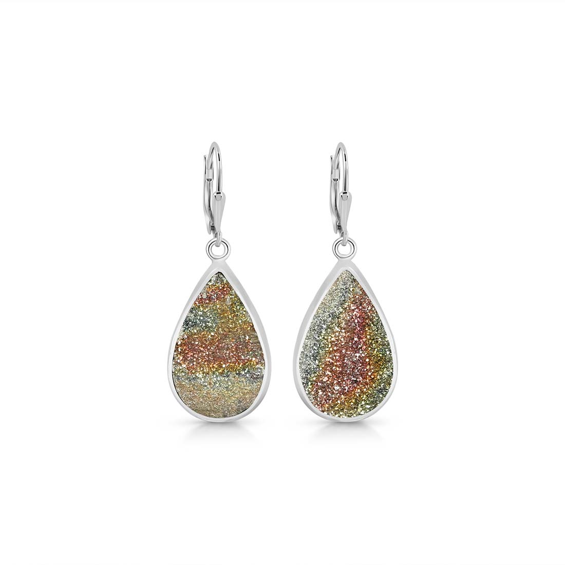 Spectropyrite Druzy Earring-(SPD-E-11.)