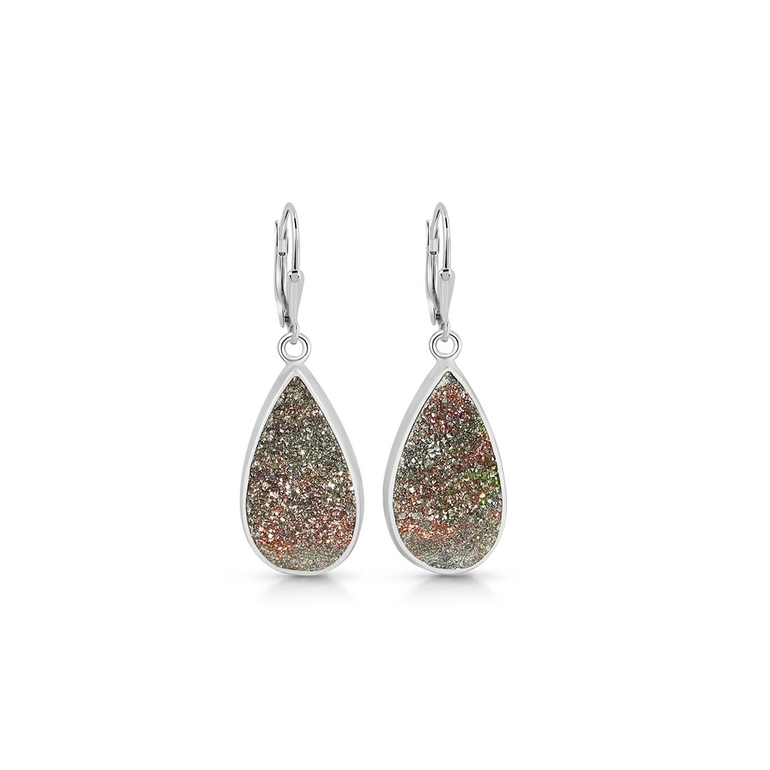 Spectropyrite Druzy Earring-(SPD-E-12.)