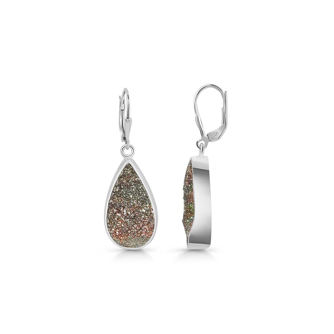 Spectropyrite Druzy Earring-(SPD-E-12.)