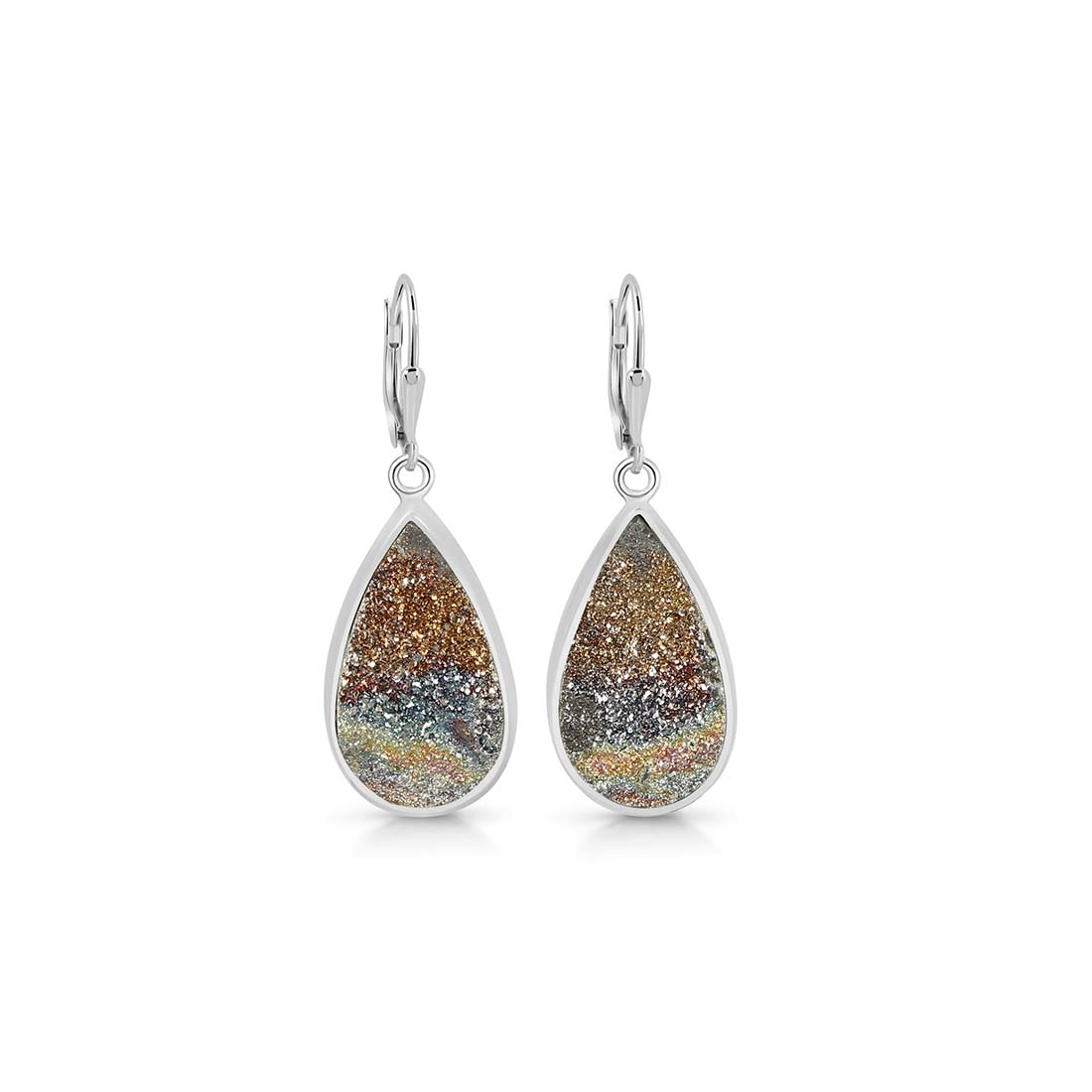 Spectropyrite Druzy Earring-(SPD-E-13.)