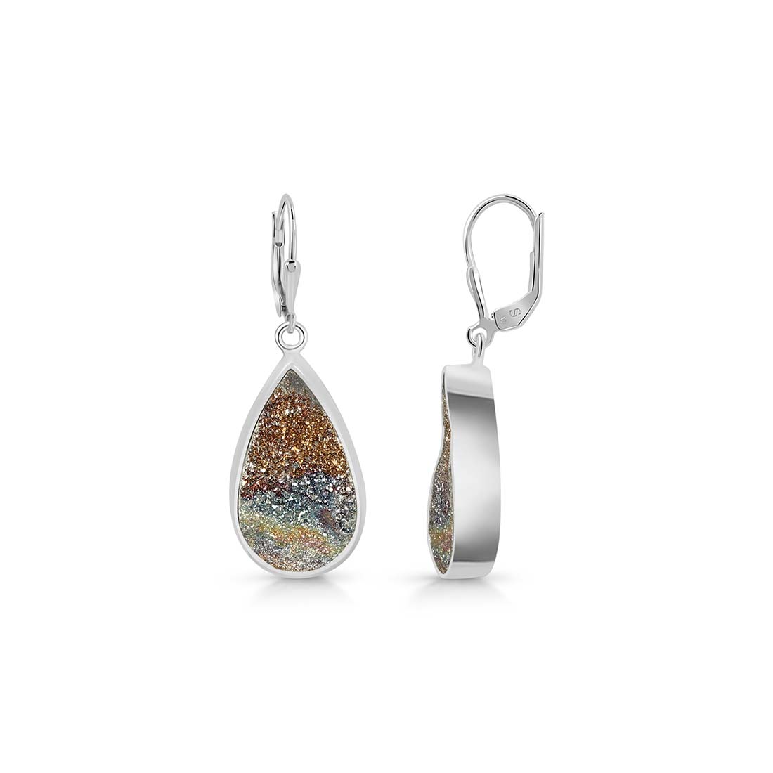 Spectropyrite Druzy Earring-(SPD-E-13.)